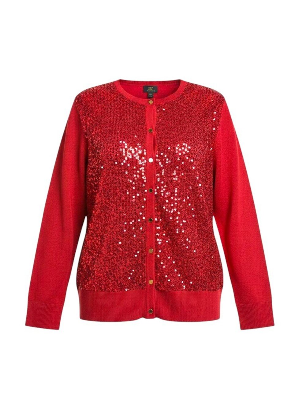 JM Collection XXL Red Canyon Sequin Cardigan Long Sleeves NWT